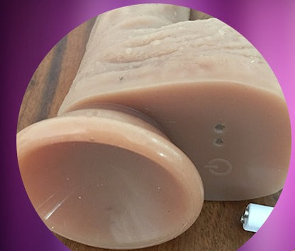 8.5" Realistic Thrusting & Vibrating Dildo with Wireless Remote - Intelligent Heating & 10-Mode Dual Action - Waterproof Dual-Layer Silicone