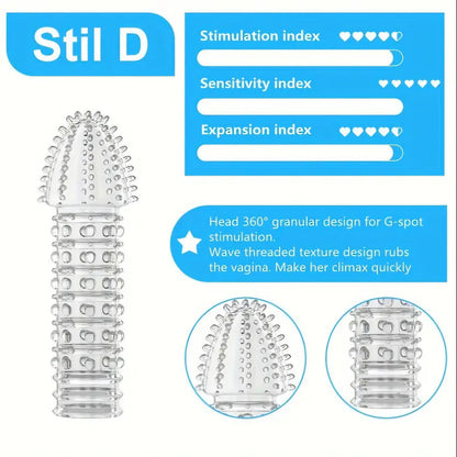 4 Pcs Reusable Penis Sleeves - Texture, Sensation, and Shared Pleasure