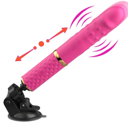 Premium 2-in-1 Automatic Thrusting Vibrator & Hands-Free Sex Machine | 10 Intense Modes, Suction Cup Base & USB Rechargeable