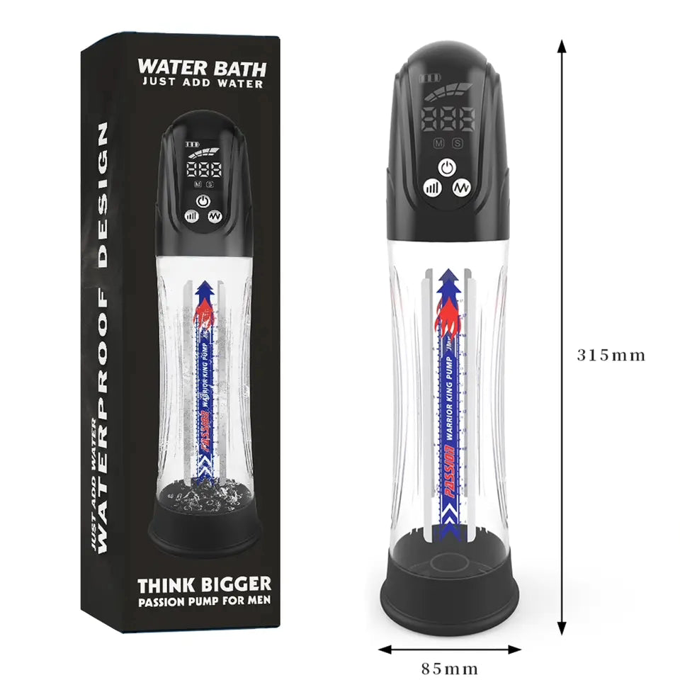 Automatic Penis Enlargement Pump with 4 Pressure Settings & 4 Suction Modes for Men Erection Training and Masturbate Pleasure, Penis Enlarger Growth Extender Pump Waterproof