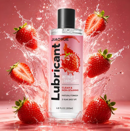 Strawberry Flavored Intimate Lubricant – Water-Based, Long-Lasting Lube & Non-Staining Formula (6.8 fl oz / 200 ml)