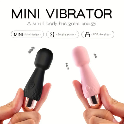 4 Inch Mini Wand Vibrator – 10 Modes of Pocket-Sized Power (Pink)