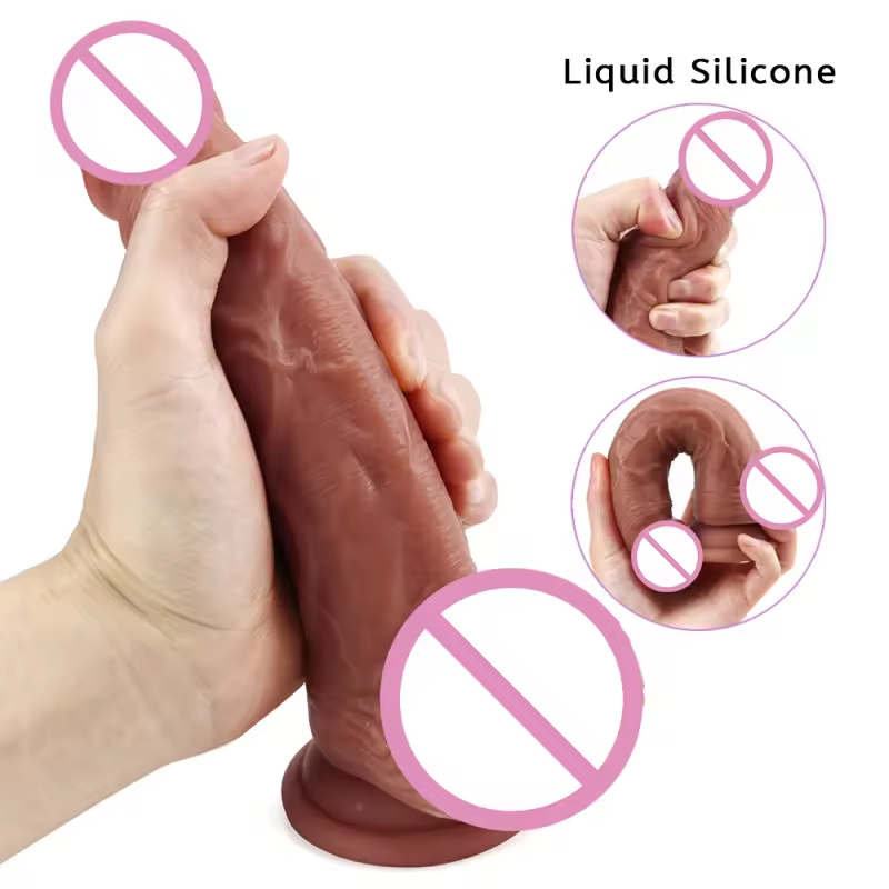 8.26" Realistic Dual-Layer Liquid Silicone Dildo – Soft Outer Skin & Firm Inner Core