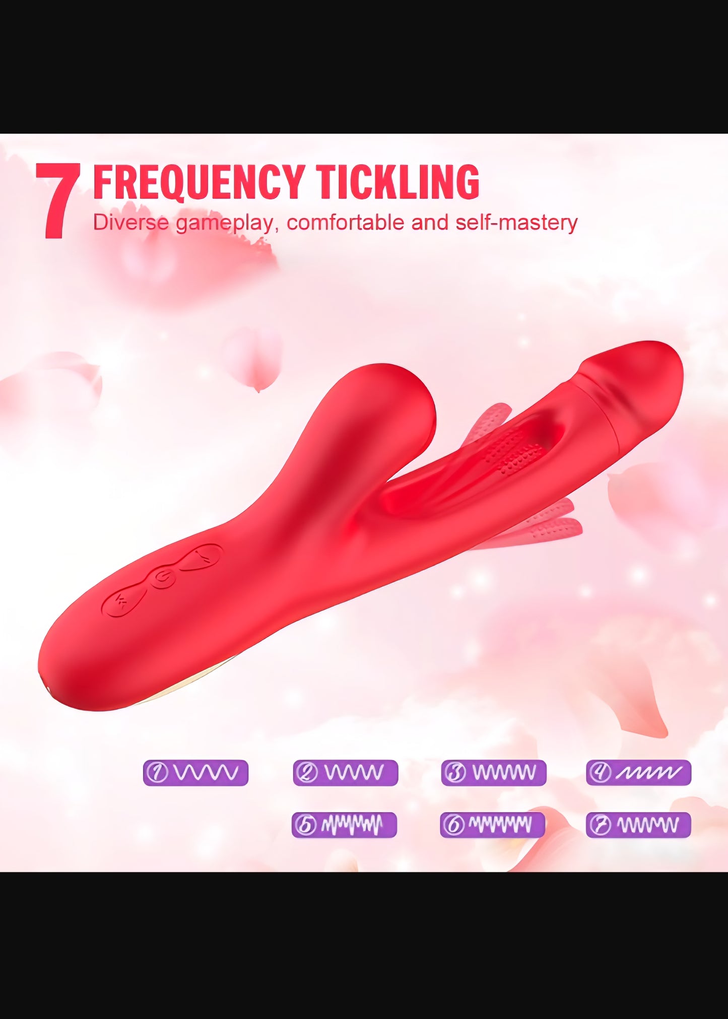 Flapping Sucking Vibrator G Spot Dildo Sex Toy for Women Rabbit Clit Stimulator Wand Vibrator Massager with 7 Tongue Slapping Finger 7 Vibration Suction Pulse Modes for Vaginal Anal Stimulation Waterproof Female Adult Sex Toy (Red)