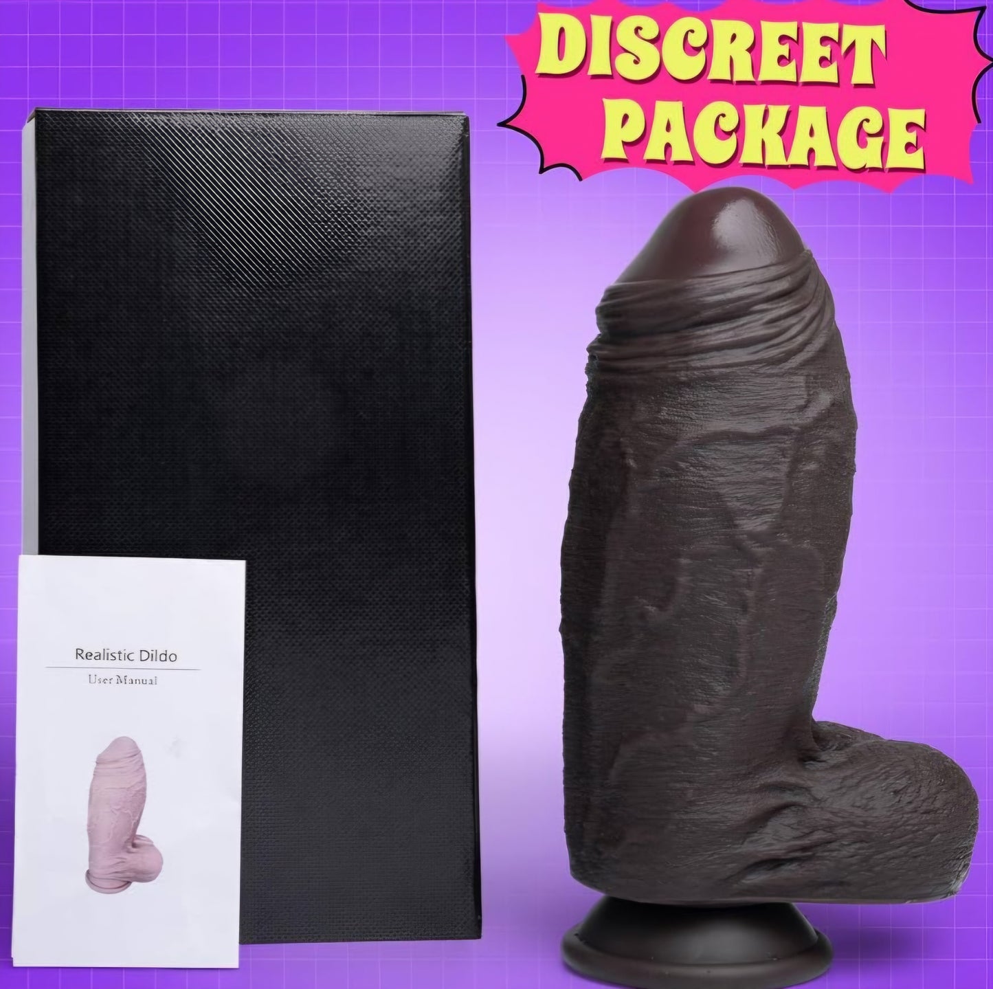 3" Diameter XXL Uncut Dildo - 9.3'' Girth Huge Big Black Thick Dildo with Strong Suction Cup,Giant Massive Girth Dildos for Anal & Vaginal Play, Real Skin Fake Penis G-Spot Stimulation Adult Sex Toys
