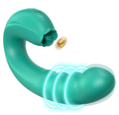 Rotating Vibrator Licking Sex Toys, 3 in 1 Clitorals Stimulator G Spot Vibrator with Rotating Head & Vibrating Tongue Support 10 Modes, Vibrating Dildos Adult Toys for Women Couples