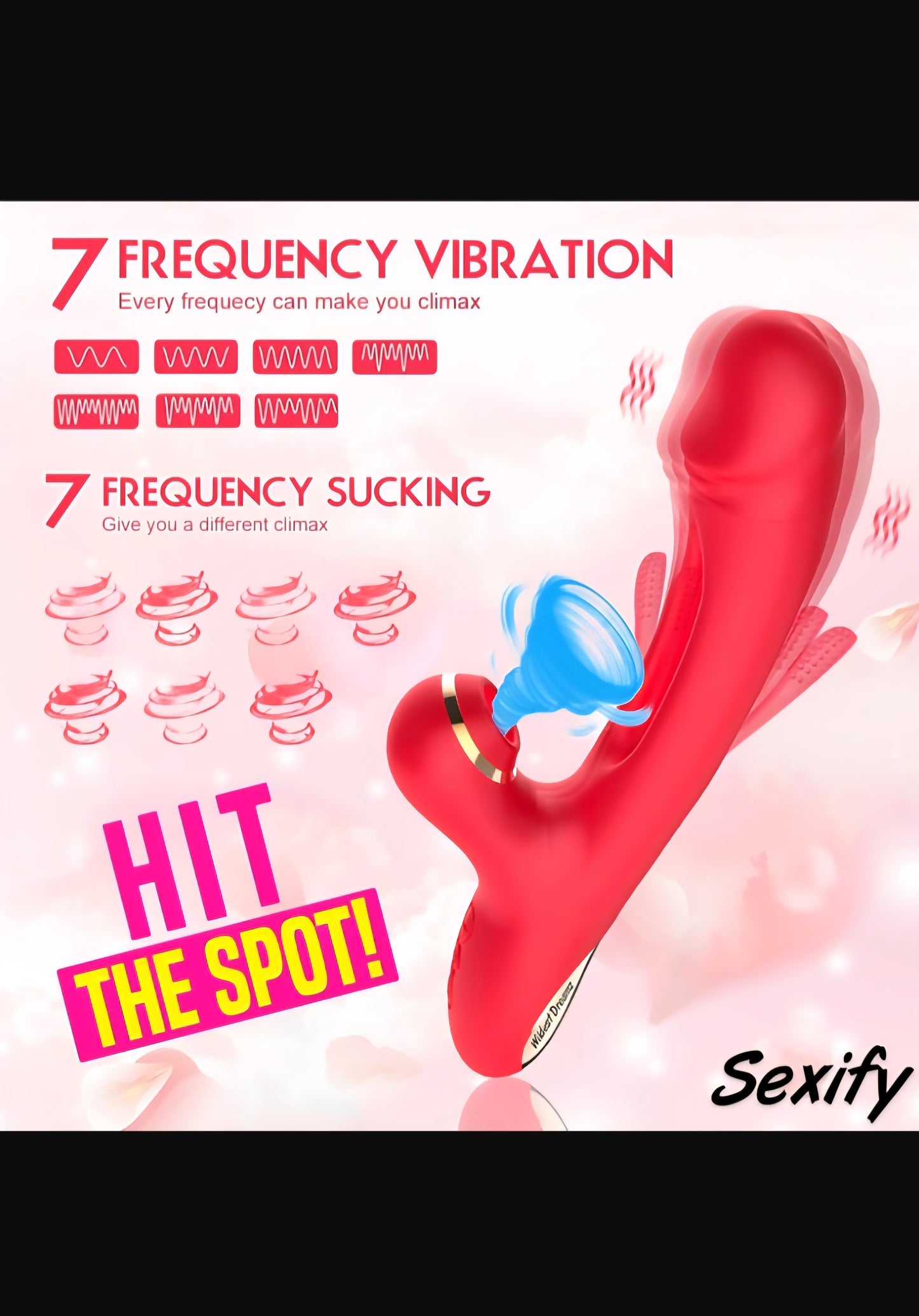 Flapping Sucking Vibrator G Spot Dildo Sex Toy for Women Rabbit Clit Stimulator Wand Vibrator Massager with 7 Tongue Slapping Finger 7 Vibration Suction Pulse Modes for Vaginal Anal Stimulation Waterproof Female Adult Sex Toy (Red)