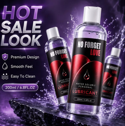 Water-Soluble Personal Lubricant | No Forget Love| Lube (200ml / 6.8 fl. oz) – Ultra-Smooth & Easy Clean-Up, Body Safe and Non Toxic