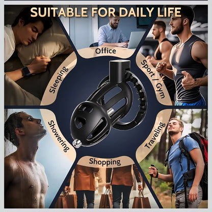 Male Chastity Cage Sex Toys – Lightweight Chastity Device with 8-Size Adjustable Cock Ring &Soft Urethral Catheter, Cock Cage Bondage Gear for Penis Exercise Control, Adult Toys for Men Beginners