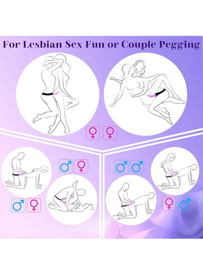 Strap-on Dildo Adult Sex Toys - Wearable Strap On Dildo Sex Toy for Men Women Couples, 7 Inch Realistic Silicone Anal Dildo Penis G-Spot Stimulator Sex Toys for Women Lesbian Couple Beginner Purple LP