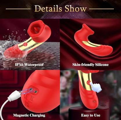 Vibrator Sex Toys for Women,3-in-1 Clit Sucker Adult Toys with APP Control 10 Sucking & Licking Modes for Women Clitoral Nipple,Rose Toy Couples Sex Toy G-Spot Vibrators,Adult Sex Toys & Games (Red)