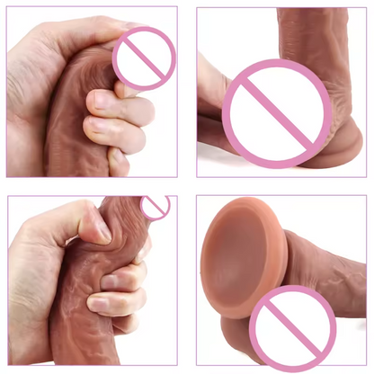 8.26" Realistic Dual-Layer Liquid Silicone Dildo – Soft Outer Skin & Firm Inner Core