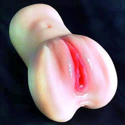 2-in-1 Life-Like Soft Silicone Male Masturbator Pocket Pussy Vagina Anus – Ergonomic Realistic Curves
