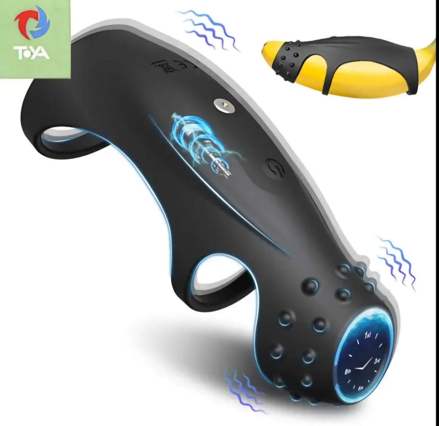 Three Ring Rechargeable Penis Cock Ring (Opp Bag)