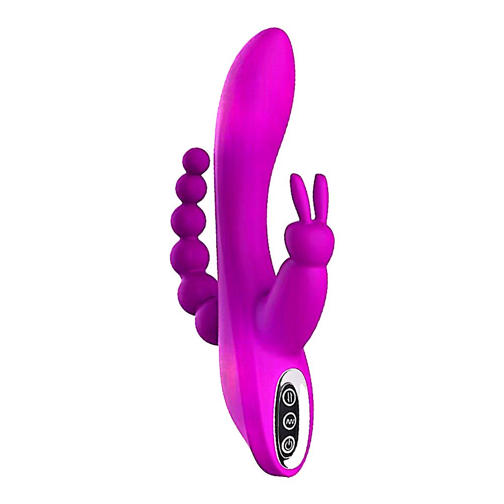 Triple Stimulation Rabbit Vibrator Sex Toys - Adult Women Pleasure Toys Female Clitoral Nipple Sex Toy with 7 Modes for G spot Anal Clit Vagina Stimulation