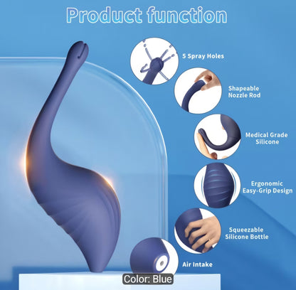 Premium Reusable Enema Douche Bulb Set – Anti-Backflow Valve with Shapeable Nozzle for Personal Cleansing & Hygiene AMA