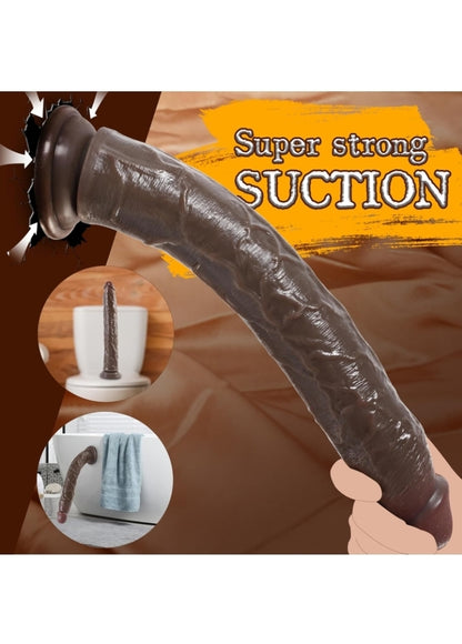 14 Inch Realistic Long Dildo, XXXL Huge BBC Big Black Dildo Giant Thick Dildos with Small Glans, G-spot Stimulate Prostate Massager Anal Butt Plug Sex Toys for Men/Women/Couples with Suction Cup
