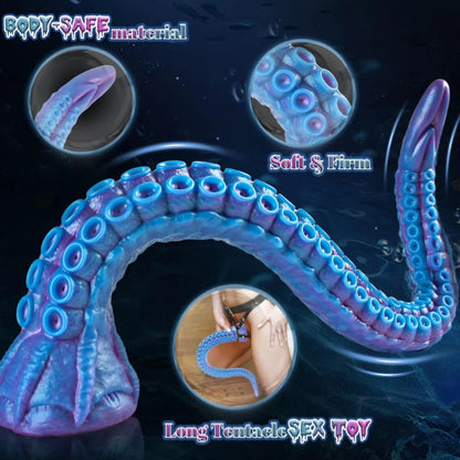 XL Tentacle Dildo Anal Sex Toys - 22.5'' Monster Long Anal Dildos for G Spot & P Spot Stimulation, Silicone Octopus Dildo Fantasy Dildos Anal Butt Plug Prostate Massager Adult Sex Toy for Men & Women FL LB