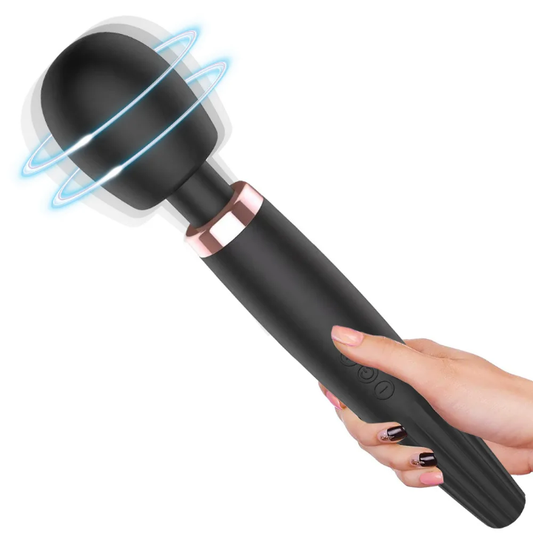 Rechargeable 11.8 Inch Magic Wand Massager – 5 Vibration Modes & 3 Speeds (Black)