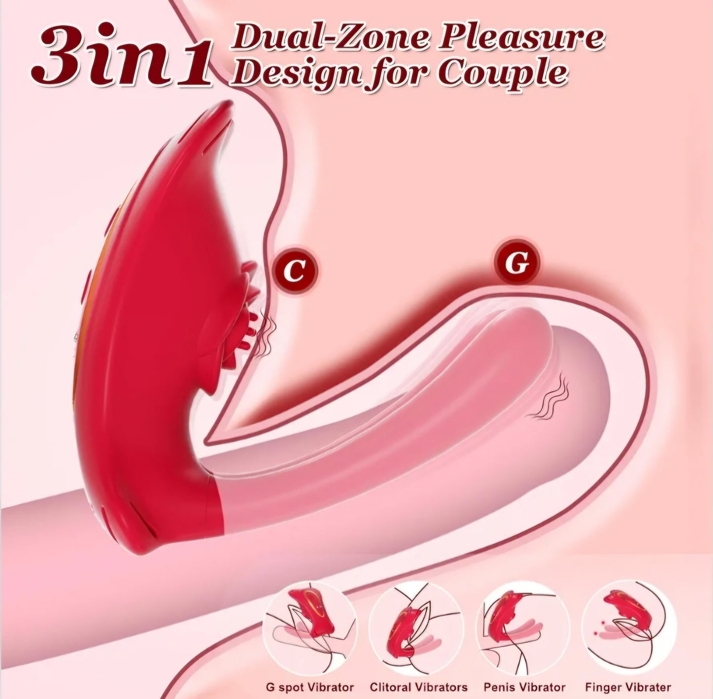 Couples Rose App Remote Control Wearable Vibrator, Adult Sex Toys for Women Couple Men Games, 9 Vibration Clitoris Penis Vibrators for G Spot & Clit Pleasure, Female BDSM Clitoral Stimulator Sex Toy