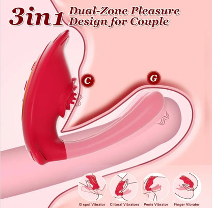 Couples Rose App Remote Control Wearable Vibrator, Adult Sex Toys for Women Couple Men Games, 9 Vibration Clitoris Penis Vibrators for G Spot & Clit Pleasure, Female BDSM Clitoral Stimulator Sex Toy