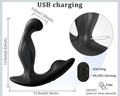 Rotating & Vibrating Anal Vibrator Prostate Massager Male Sex Toys, Adult Toys App Control Prostate Stimulator Toy with 3 Rotating & 9 Vibrating Modes Butt Plug Adult Anal Sex Toys for Men