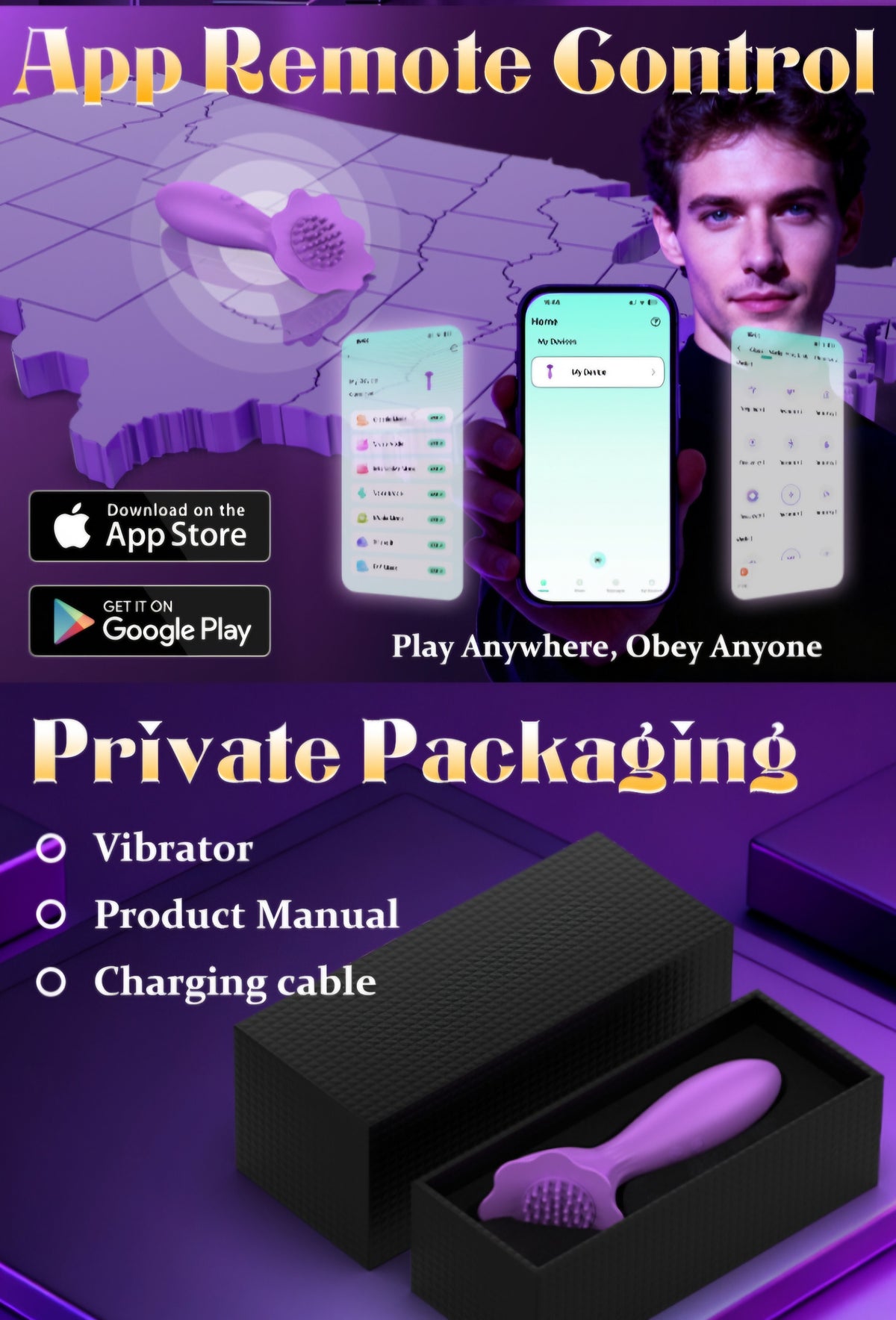 App Controlled Adult Clitoral Vibrator, Couple's Vibrator, G-spot Vibrating Massager, 10 Vibration Modes, Stimulates the Female Clitoris and Nipples, a Couple's Sex Toy, Adult Sex Toy and Game.