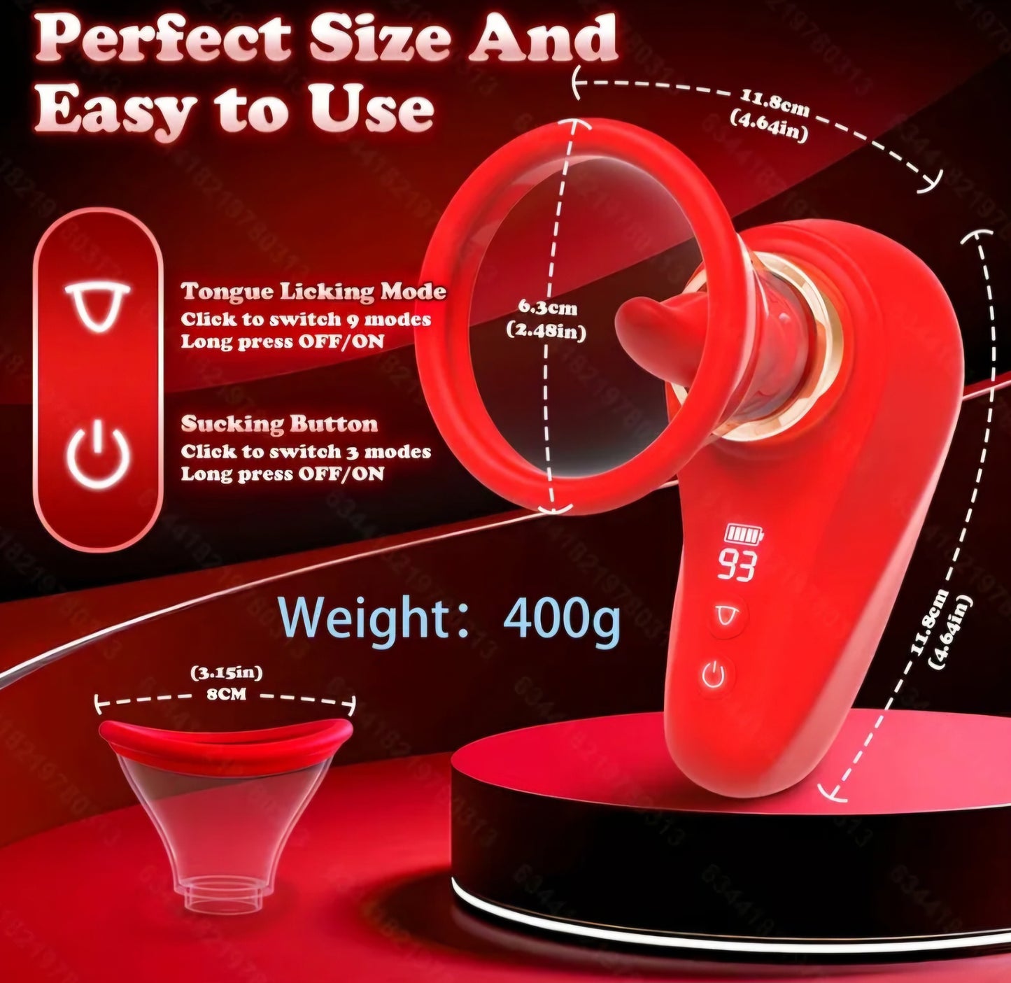 2-in-1 Oral Simulation Sucking Vibrator - 9 Licking Modes & 3 Suction Intensities - Waterproof, Magnetic Charging, Soft Silicone Massager for Couples & Solo Play