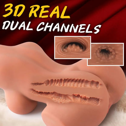Sex Doll Torso for Men, 3 in 1 Realistic Male Masturbators Pocket Pussy with C-Cup Big Boobs Ass, Lifelike Female Sex Dolls with Textured Vagina Anal, Adult Sex Toys & Anal Sex Toy for Men Pleasure