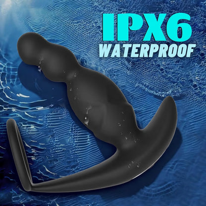 Anal Sex Toys for Men, Anal Vibrator Prostate Massager with Cock Ring, Vibrating Anus Butt Plug with 3 Rotating & 10 Vibrating Modes, Anal Beads for Gay Couples Adult Sex Toys for Man