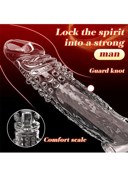 Penis Sleeve with Cock Ring Sex Toys for Male, Ultra-Soft Silicone Cock Sleeve, Reusable Penis Cuff Thickened Testicle Ring Male Adult Toys, Penis Extender and Penis Enlarger for MenPenis Sleeve with Cock Ring Sex Toys for Male, Ultra-Soft Silicone Cock S