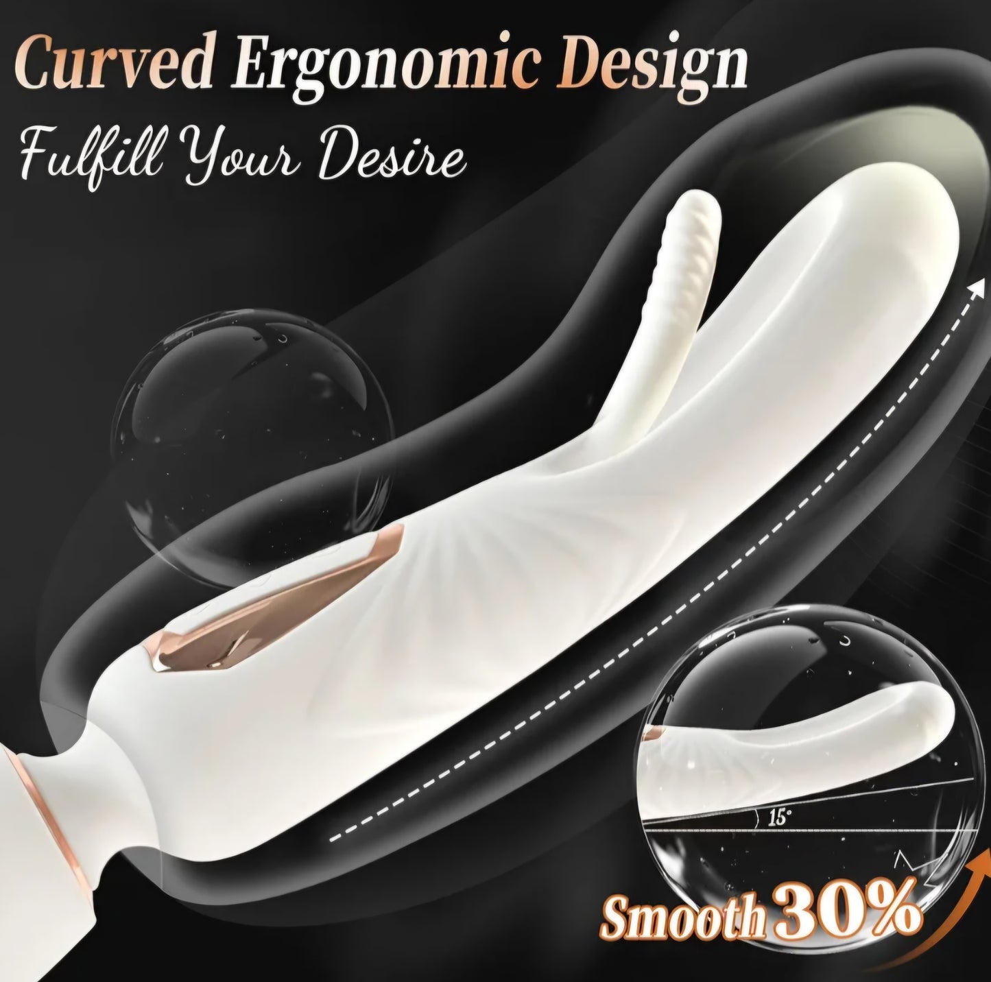 G Spot Vibrator Wand for Clitoral Stimulation, 360° Flexible Vibrating Massager with 10 Flapping & 7 Vibrating Modes, Double-Ended Wand for Clit Nipple Anal Vagina Stimulator, Adult Sex Toys for Women