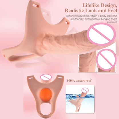 6.3 Inch Hollow Strap on Dildo for Men and Couples, Harness Strap on. Penis Cock Sleeve Strap on