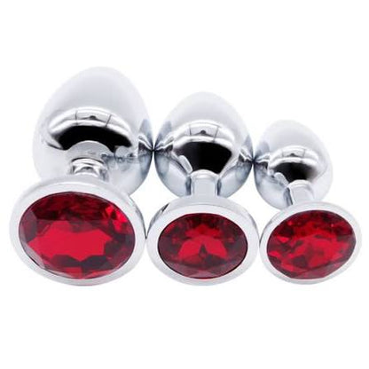 3-Piece Stainless Steel Jewel Butt Plug Set (Small, Medium, Large)