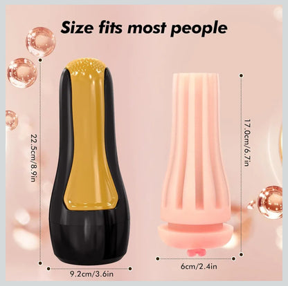 Male Masturbator Pocket Pussy Toys - Utimi Manual Sucking Extrusion Masturbation Cup with 7.5“ Depth Lifelike Textured Vagina Plump and Soft Fleshy Masturbating Stroker Adult Sex Toy for Men