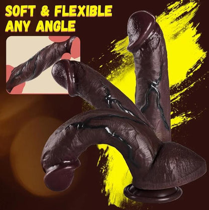 Realistic Silicone Dildo Sex Toy, 8 Inch Dual-Density Lifelike Dildo with Strong Suction Cup, Adult Sex Toy for Women & Couples, G Spot & Anal Play