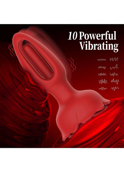 Rose Sex Toys Flapping Anal Vibrators Prostate Massager, Vibrating Anal Plug with 10 Flapping & Vibration Modes, Remote Control G-spot Anal Toys Butt Plug Adult Sex Toys for Women Men Couple