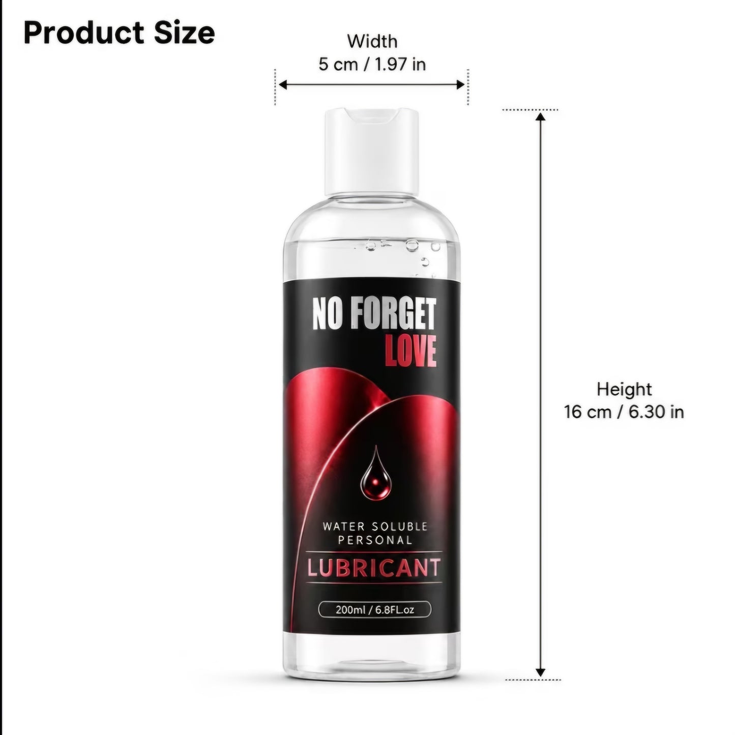 Water-Soluble Personal Lubricant | No Forget Love| Lube (200ml / 6.8 fl. oz) – Ultra-Smooth & Easy Clean-Up, Body Safe and Non Toxic