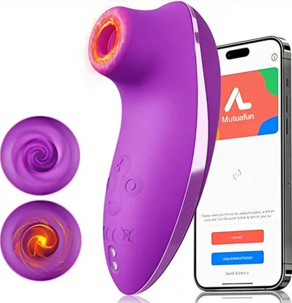Sucking Vibrator Adult Sex Toys - Heating Rose Sucker APP Remote Control Clitoral Stimulator with 5 * 5 Suction,Waterproof Nipple Massager for Women Female Couples Solo/Partner Play SF