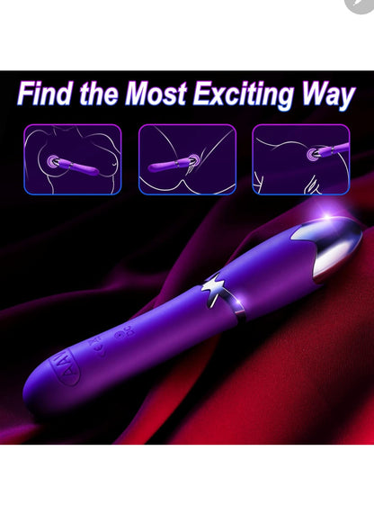 Clitoral Vibrator Sex Toys for Women - Adult Toys with 10 Powerful Vibrating Modes for Clitoral Nipple Anal and Vaginal Stimulation, G-Spot Wand Vibrator Adult Sex Toy for Female Adults and Couples