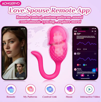 Wearable Vibrator APP Remote Control Female Adult Sex Toys for Women, 2 in 1 Vibrating Panties Egg with 9 Modes Pinpoint Clitoral Dual Stimulation, Waterproof Mini Couples Sex Toy