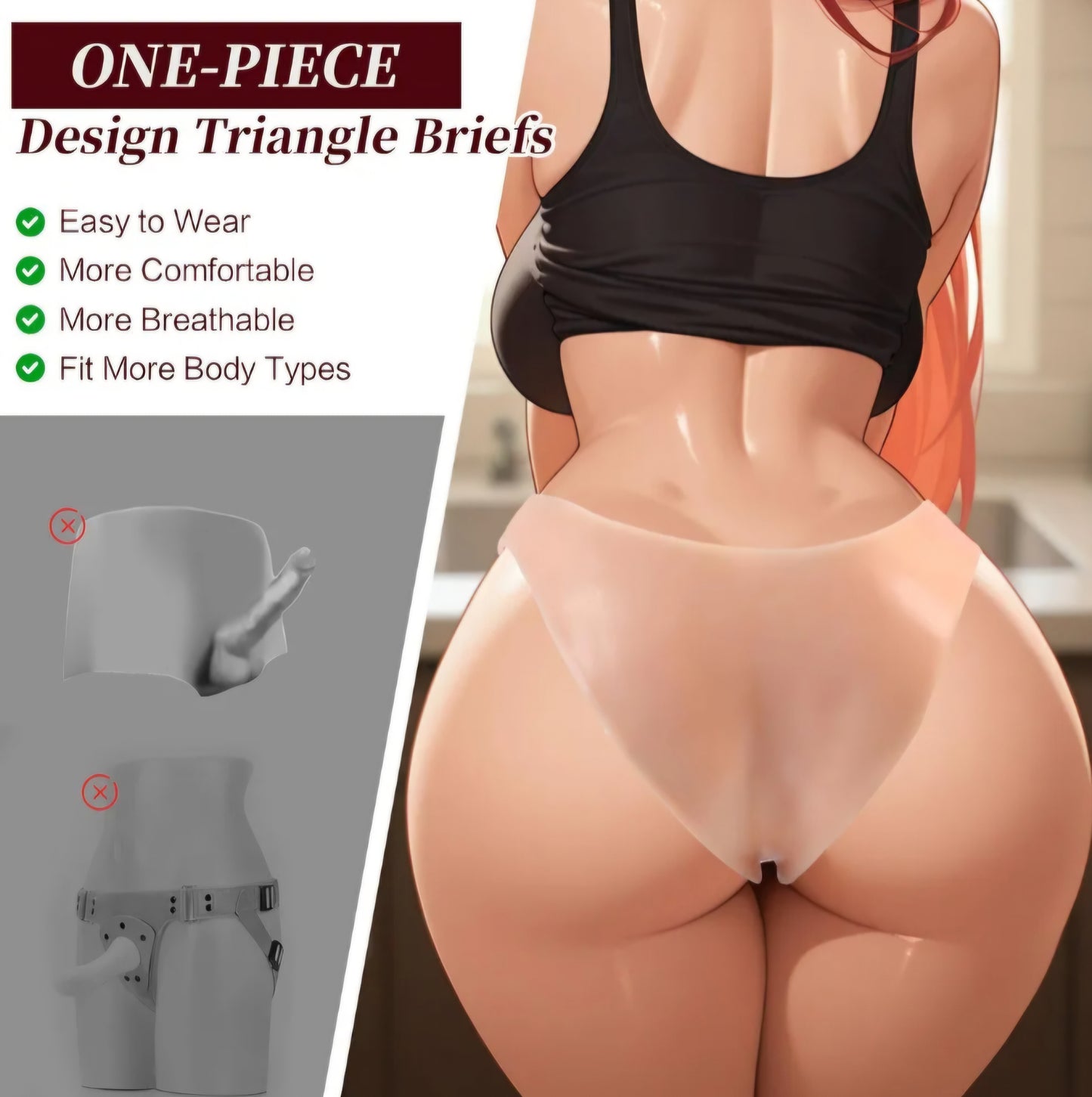 Strap on Dildo Women Sex Toys, Wearable Strap on Harness with 7.7" Realistic Solid Dildos, High-Stretch Body-Safe Silicone Strapless Penis Panties, Transgender Anal G-Spot Dildo for Lesbian Couple