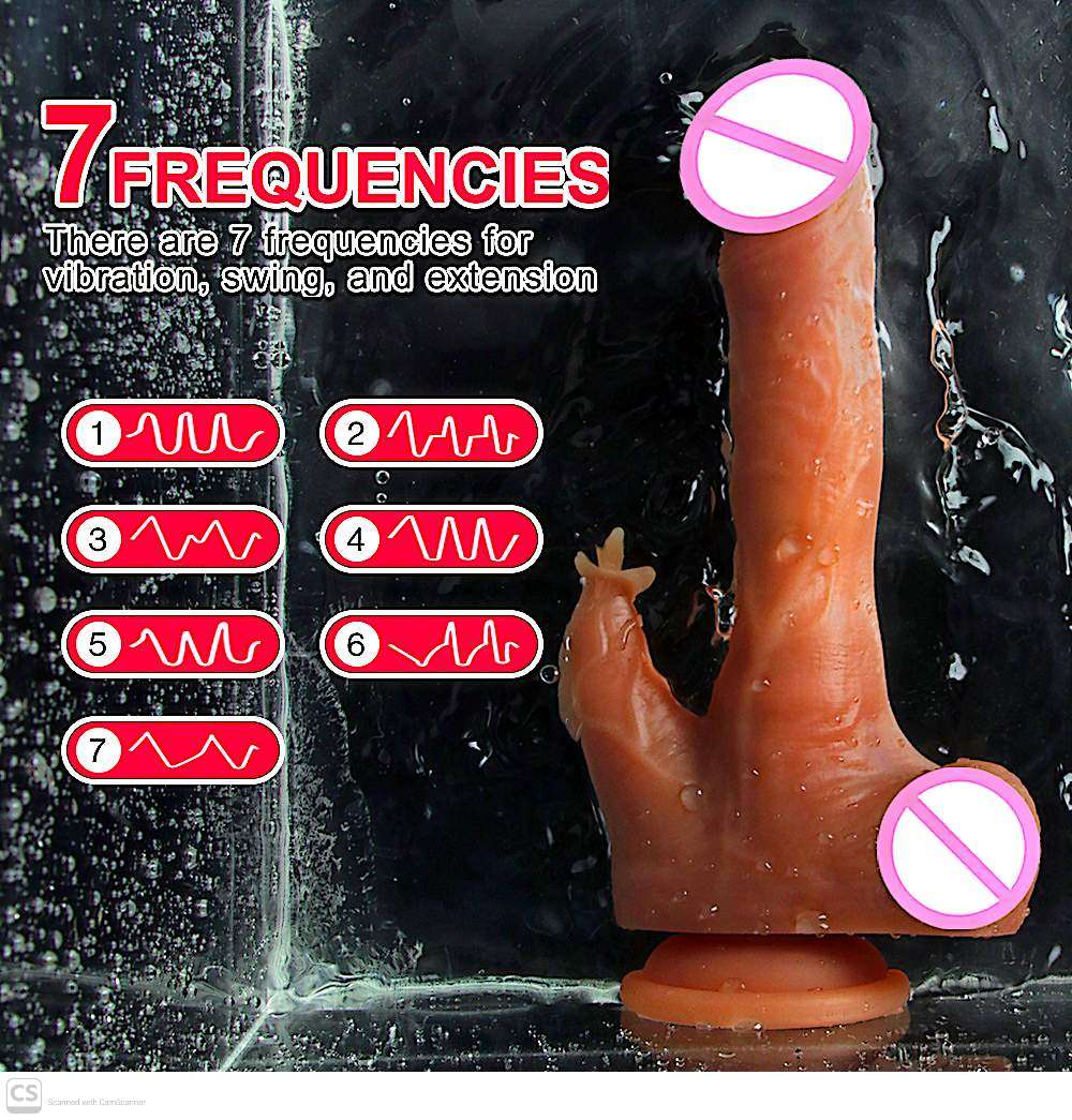 9 Inch Vibrating Thrusting Rotating Dildo with Clit Licker Licking Tongue