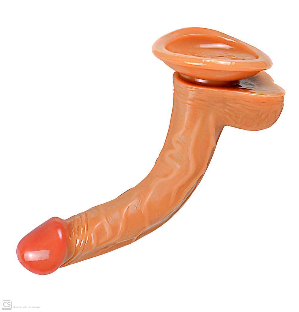 Realistic Silicone Strap-On 7.48 Inch Dildo – Flexible Curved Design with Adjustable Harness