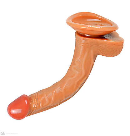 Realistic Silicone Strap-On 7.48 Inch Dildo – Flexible Curved Design with Adjustable Harness