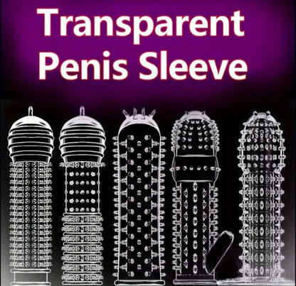 5 Piece Transparent Reusable Condom Sleeve