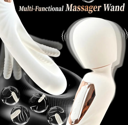 G Spot Vibrator Wand for Clitoral Stimulation, 360° Flexible Vibrating Massager with 10 Flapping & 7 Vibrating Modes, Double-Ended Wand for Clit Nipple Anal Vagina Stimulator, Adult Sex Toys for Women