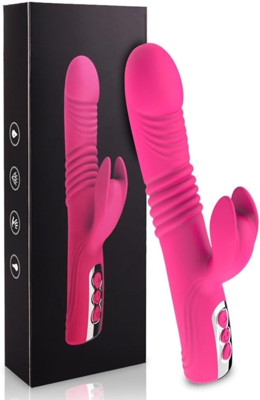 Dual Motor G-Spot & Clitoral Stimulator with 10x10 Powerful Vibrations, Waterproof, Medical-Grade Silicone, Magnetic USB Charging, Discreet Packaging, Best Adult Sex Toy for Women & Couples