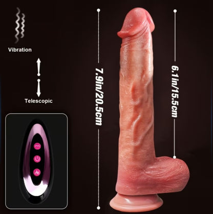 7.9 Inch Remote Control Heating Dildo Thrusting & Vibrating Modes