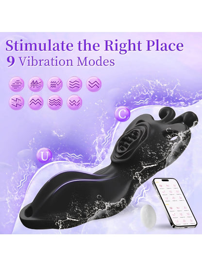 Vibrators Sex Toys Wearable Vibrator - App Remote Control Vibrator with 9 * 9 Vibration Modes, Adult Toys Mini Panty Vibrators for Travel, Adult Sex Toys & Games for Women Couples Play (Black)